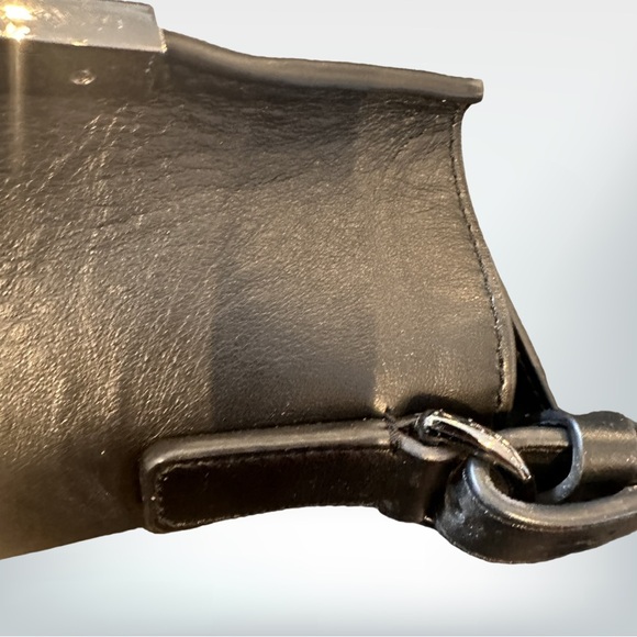 Stuart Weitzman Pewter/Black Leather 2 Way Tote - Picture 6 of 7